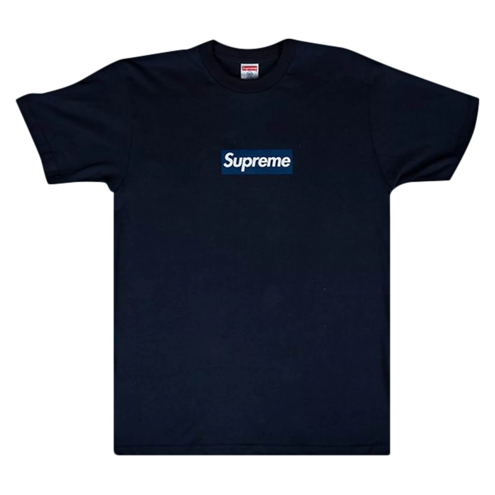 تي شيرت Supreme New York Yankees Box Logo، أزرق داكن