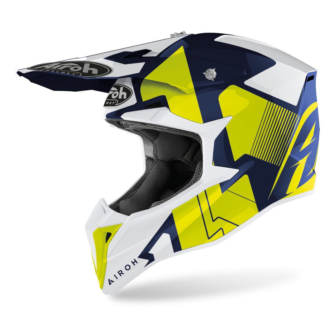 Airoh Wraap Raze Motocross Helmet Blue/Yellow