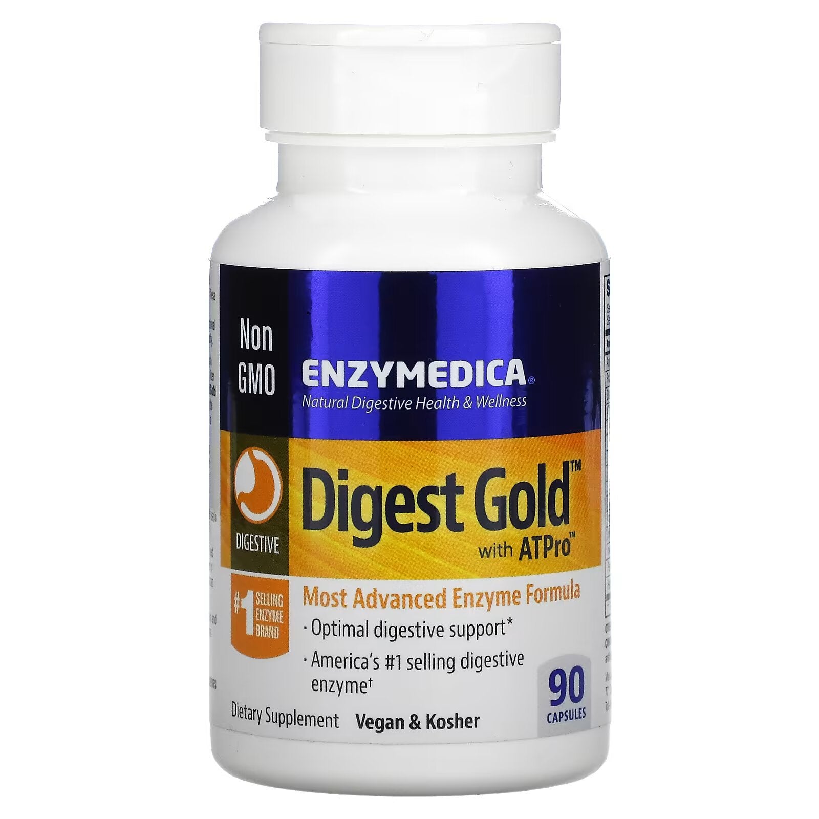 Enzymedica، Digest Gold مع ATPro، مكمل إنزيمي هضمي، 90 كبسولة