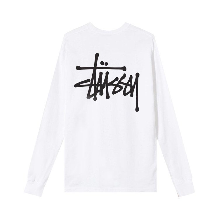 Stussy Basic Long-Sleeve Tee 'White', white