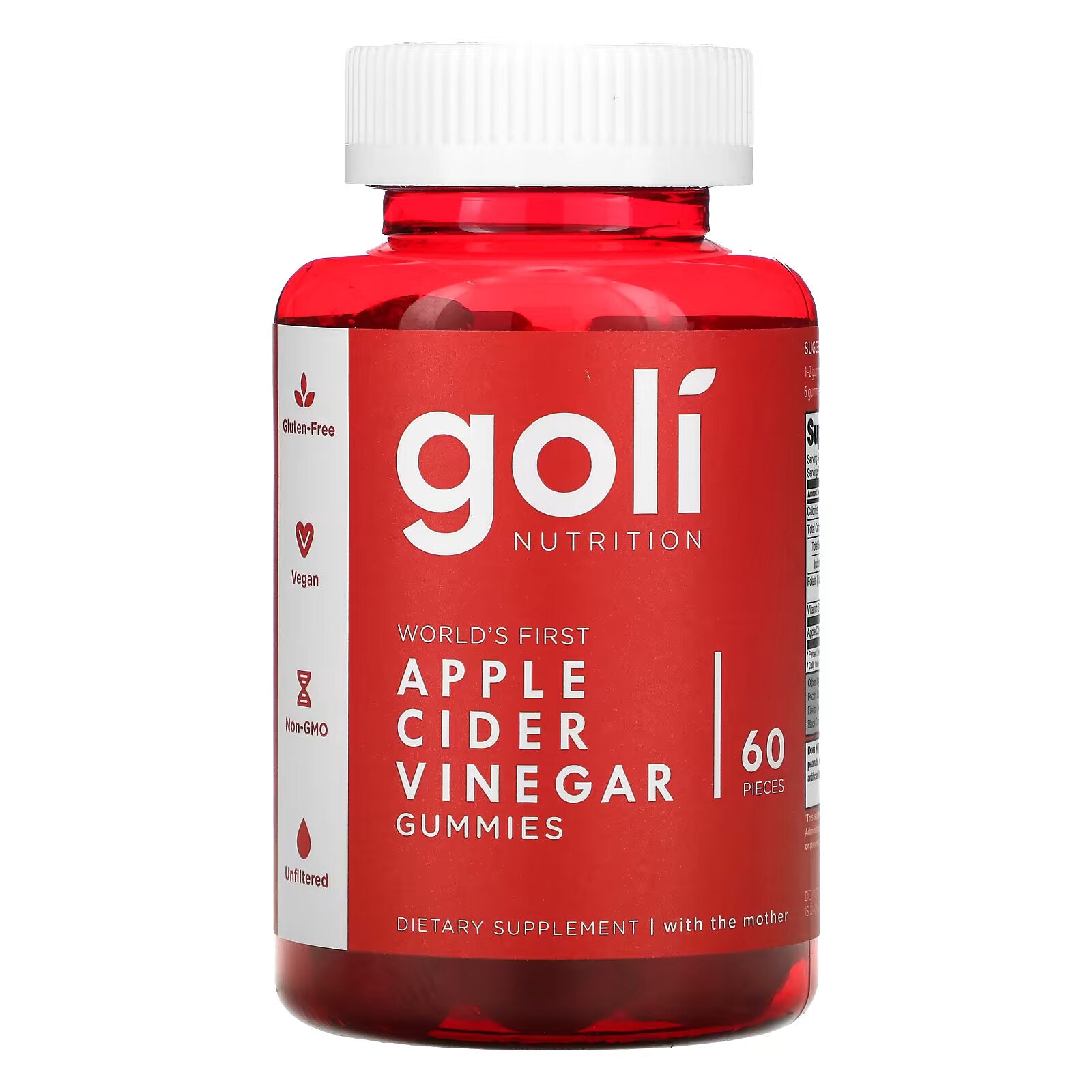 Goli Nutrition, Apple Cider Vinegar Gummies, 60 Pieces.