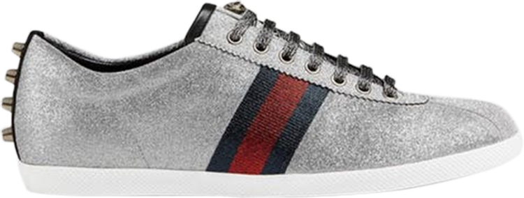 Gucci Web Sneaker Glitter Studs, silver