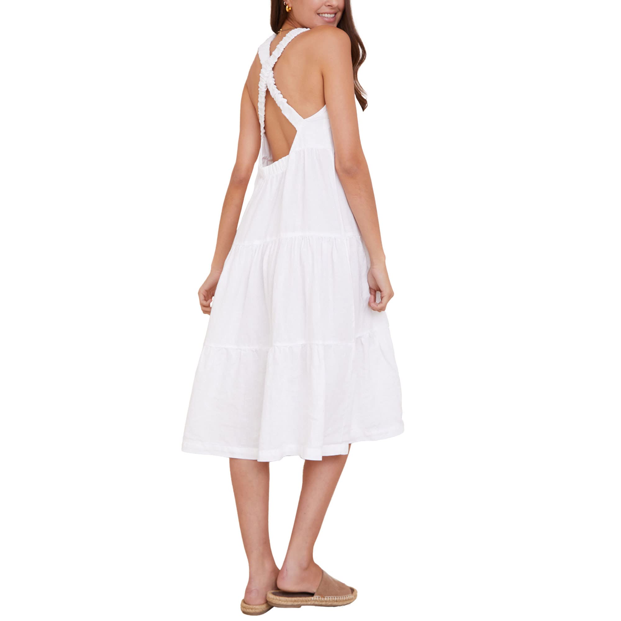 bella dahl dress, Scrunch Strap Tiered Midi Dress