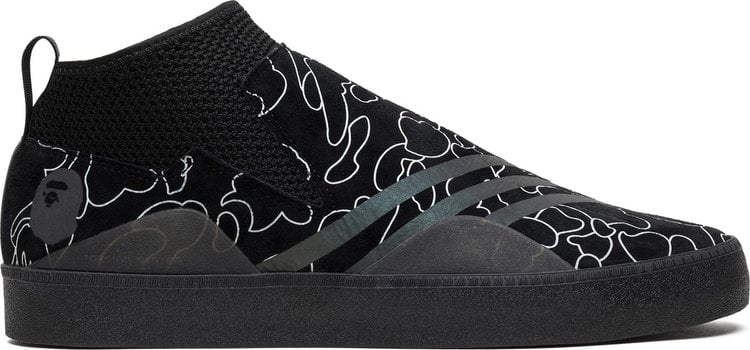 Adidas A Bathing Ape x 3ST.002 'Core Black' sneakers, black