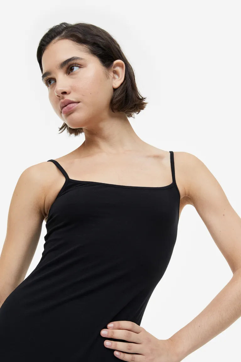 Jersey flared dress H&M, black