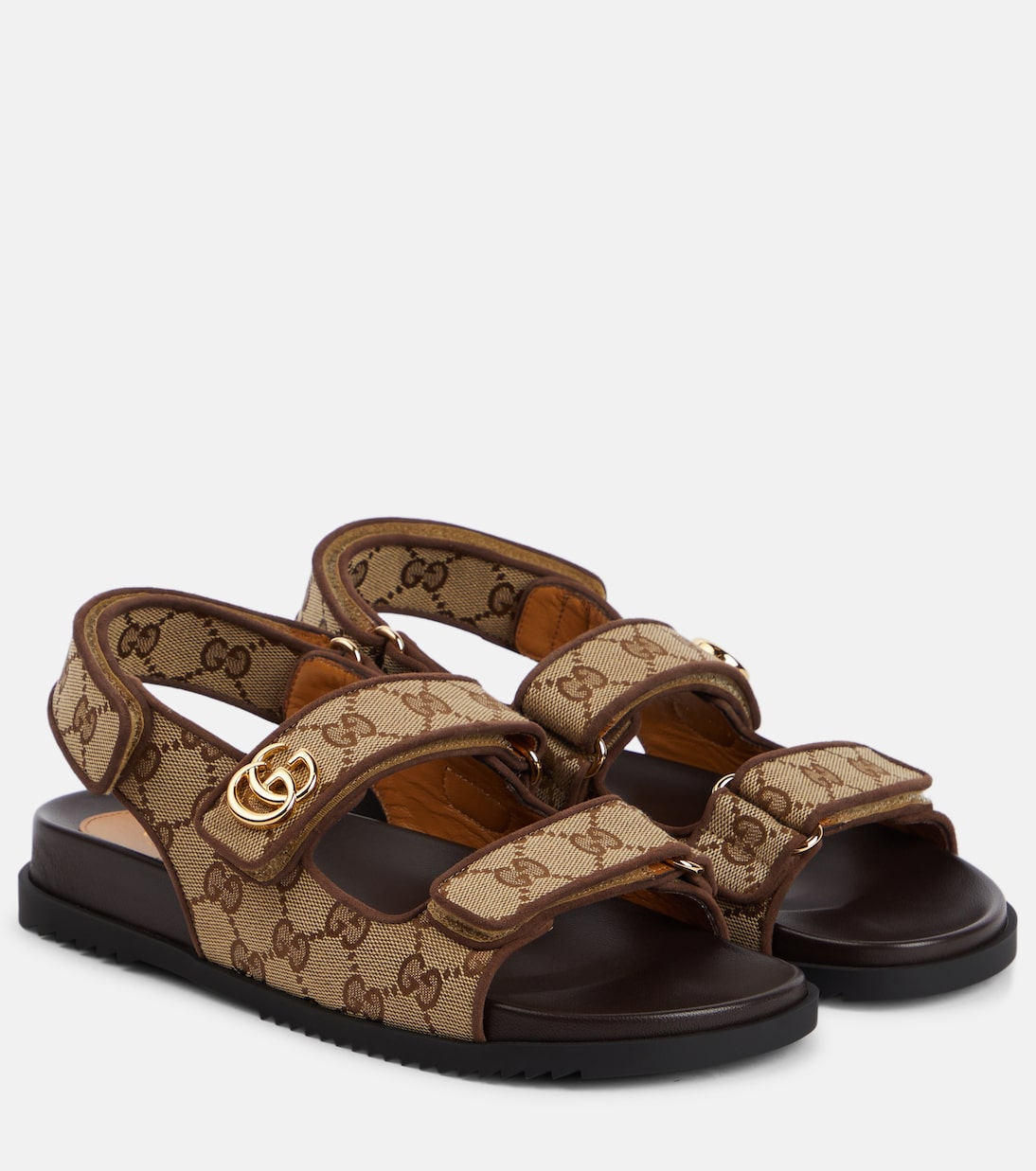 Canvas sandals double g Gucci, beige