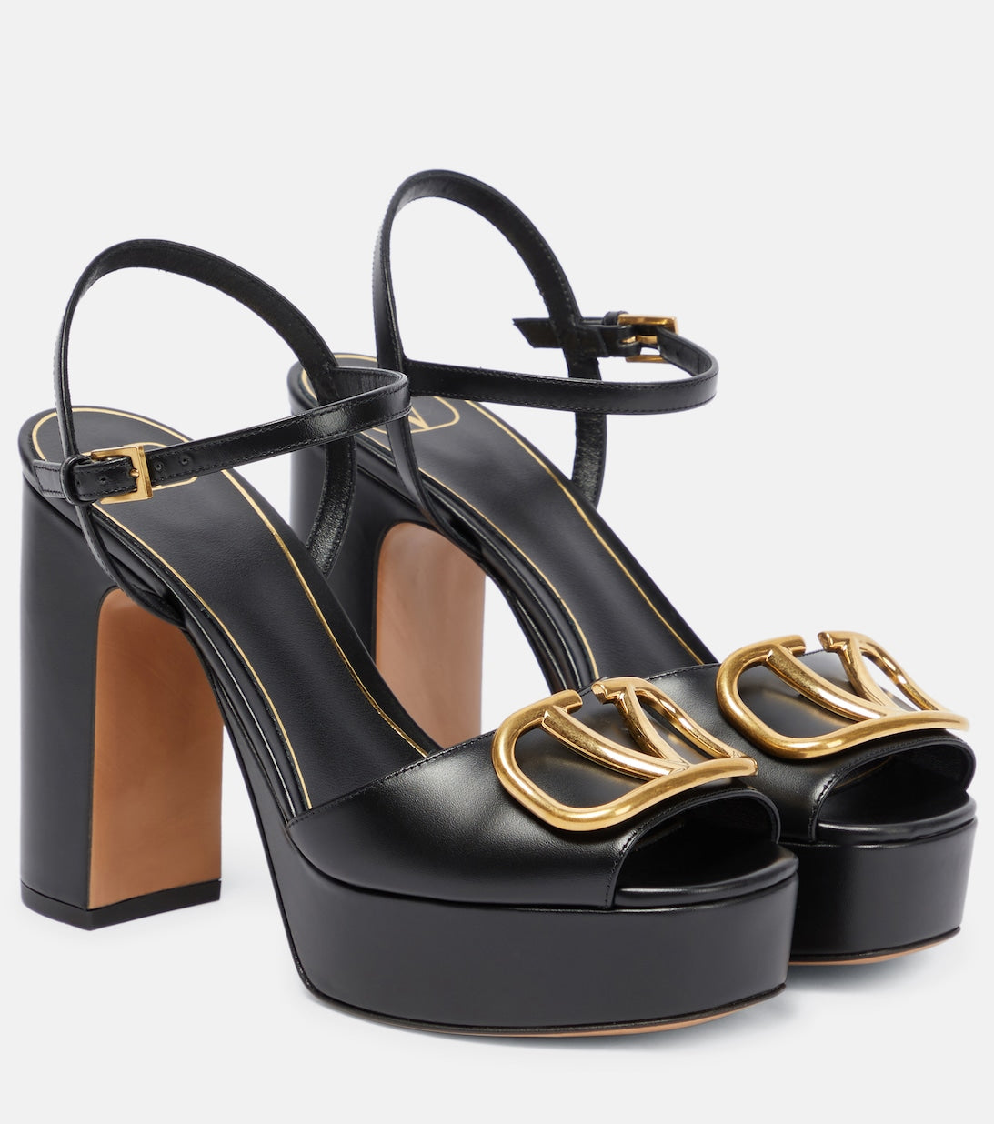 Valentino Garavani VLogo platform sandals, black