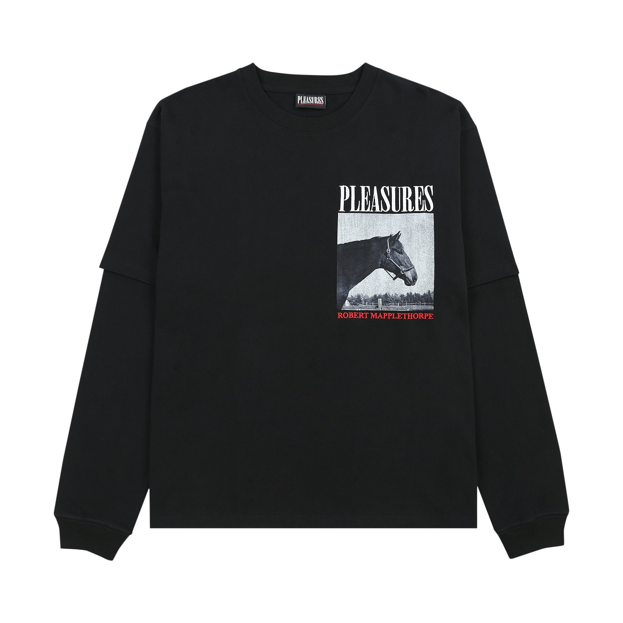 Pleasures Horses Long Sleeve Layered Shirt, Black