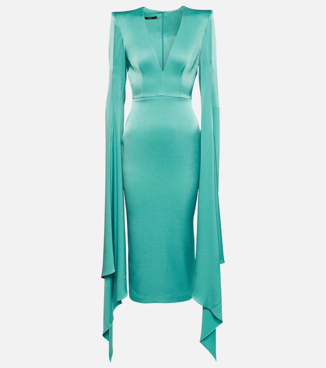 ALEX PERRY crepe midi dress, turquoise