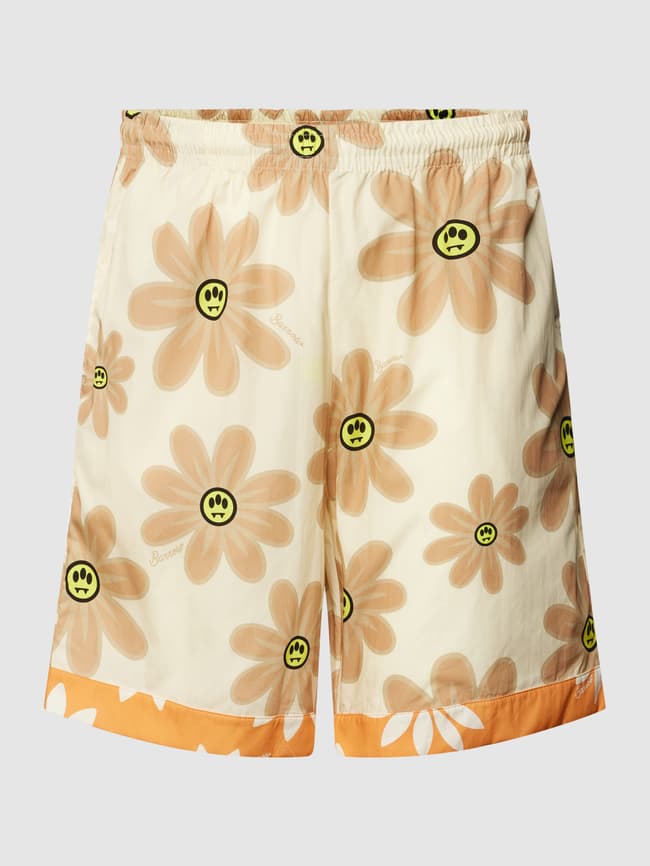 Shorts with motif print, POPELINE Barrow, sand