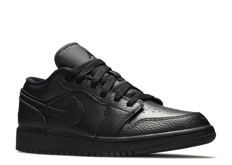 حذاء رياضي AIR JORDAN 1 LOW GS 'TRIPLE BLACK'، أسود