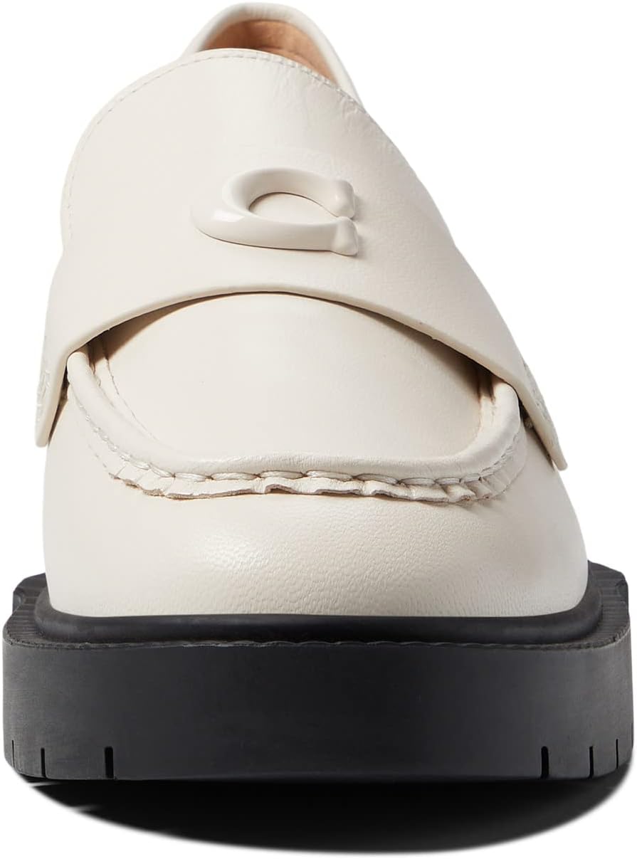 Leah Leather Loafer COACH, Chalk