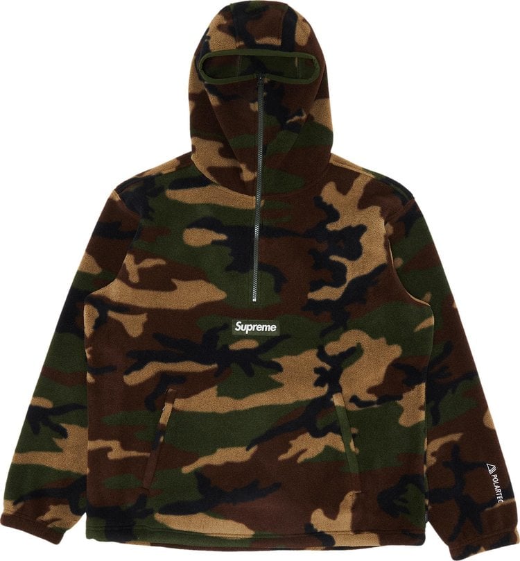 Supreme x Polartec Facemask Half Zip Pullover 'Woodland Camo', multicolor