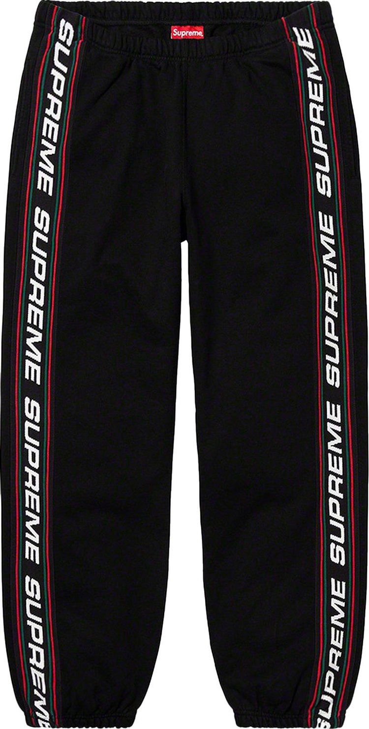 Supreme Text Rib Sweatpant 'Black'