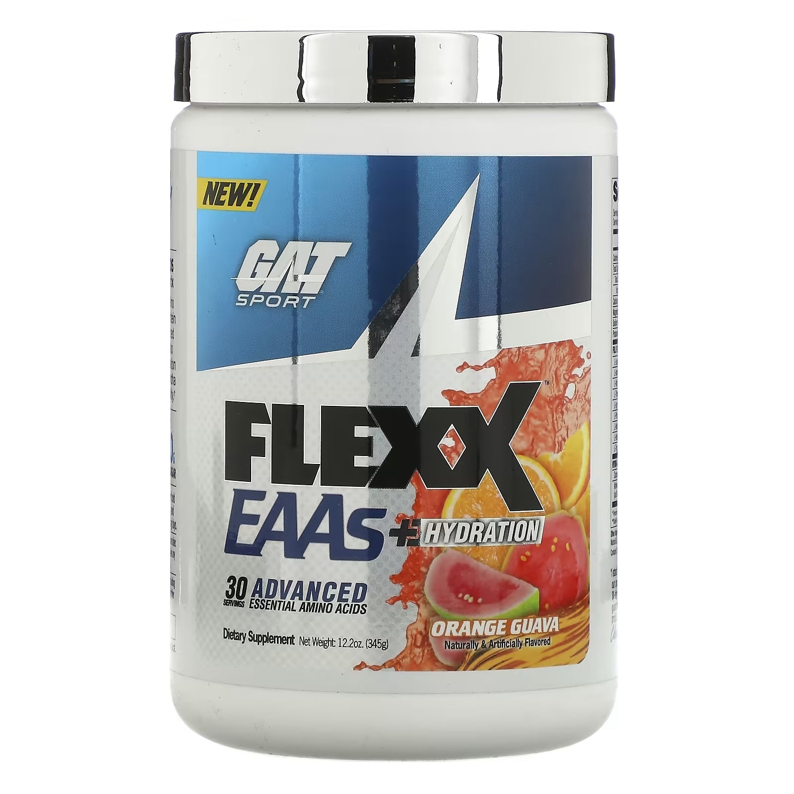 مكمل غذائي GAT Flexx EAA + Hydration، برتقال وجوافة، 345 جم