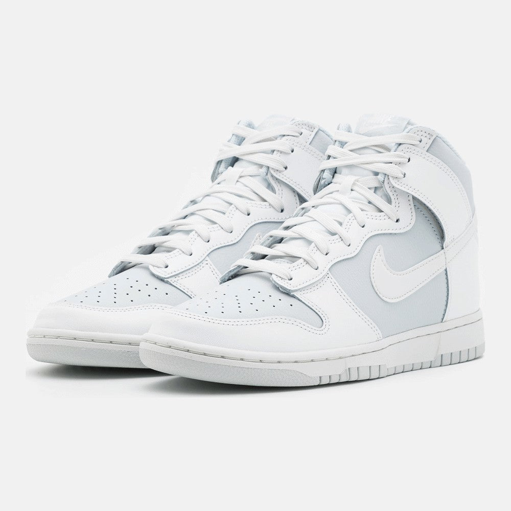 Nike Sportswear Dunk Hi Retro Sneakers, White/Light Blue