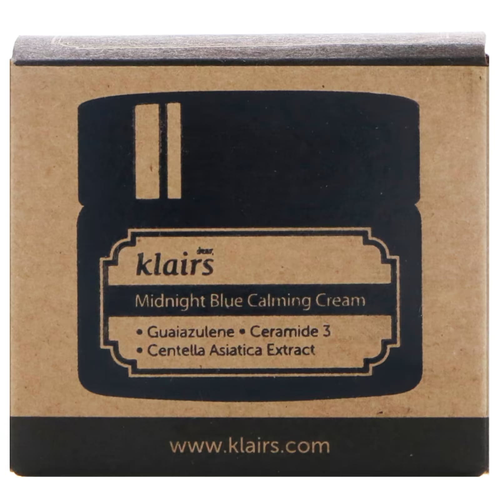 Night face cream with peptides and hyaluronic acid Dear, Klairs Midnight Blue Calming Cream 30 ml