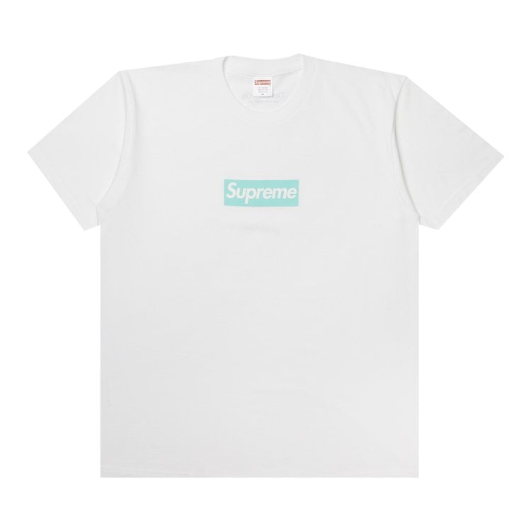 تي شيرت Supreme x Tiffany &amp; Co. Box Logo Tee 'White'، أبيض