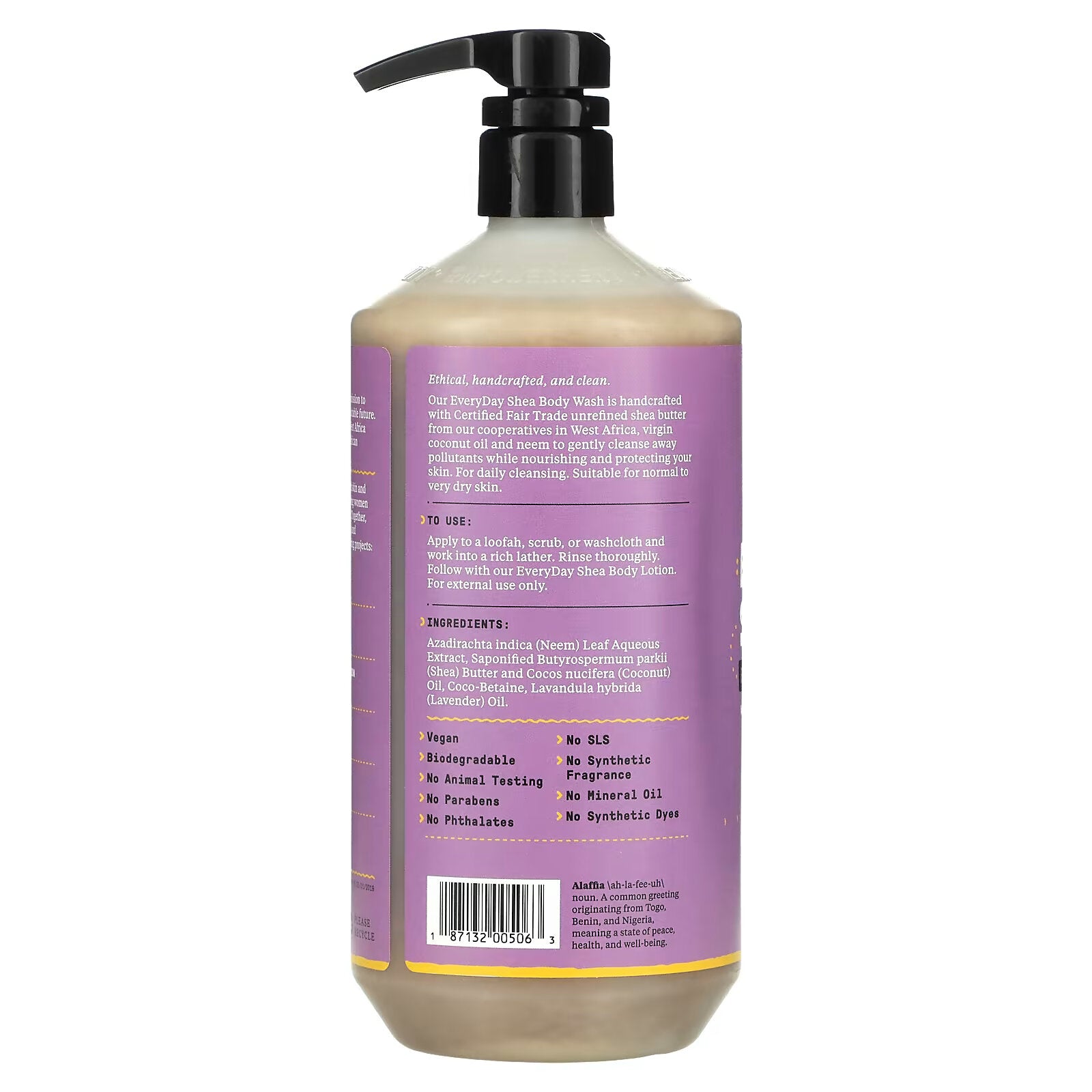 Alaffia, Everyday Shea, Shea Butter & Lavender Body Wash, 32 fl oz (950 ml)