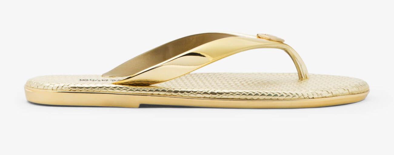 Michael Michael Kors Jet Set Metallic Jelly Slides, Gold