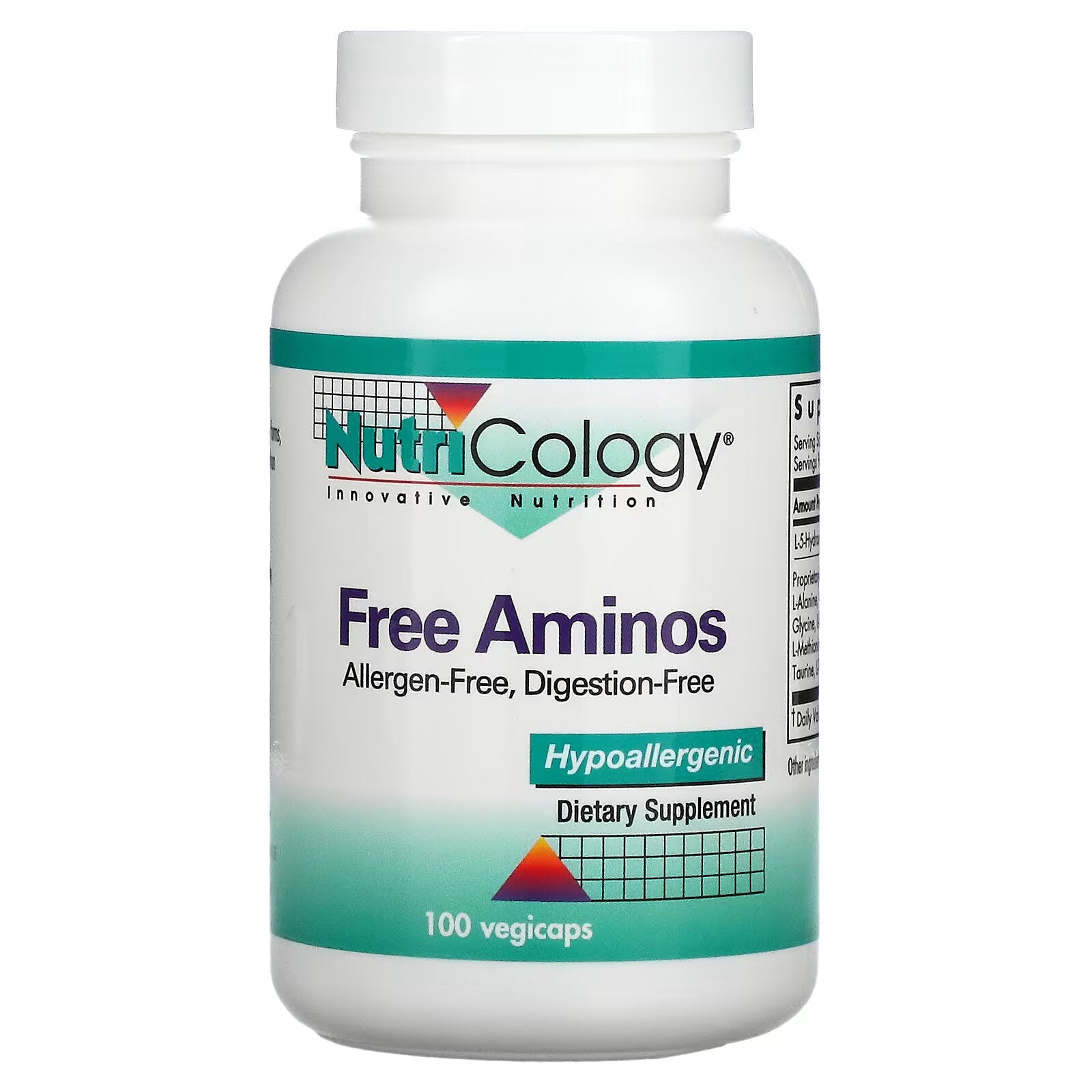 Nutricology, Free Form Amino Acids, 100 Vegetarian Capsules