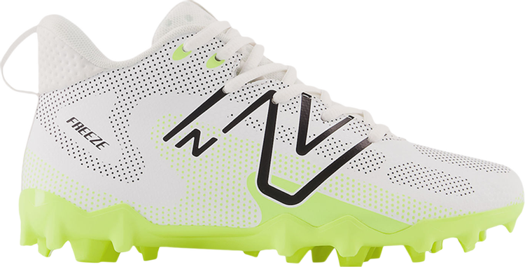 New Balance FreezeLX v4 Big Kid 'White Hi-Lite' Cleats, white