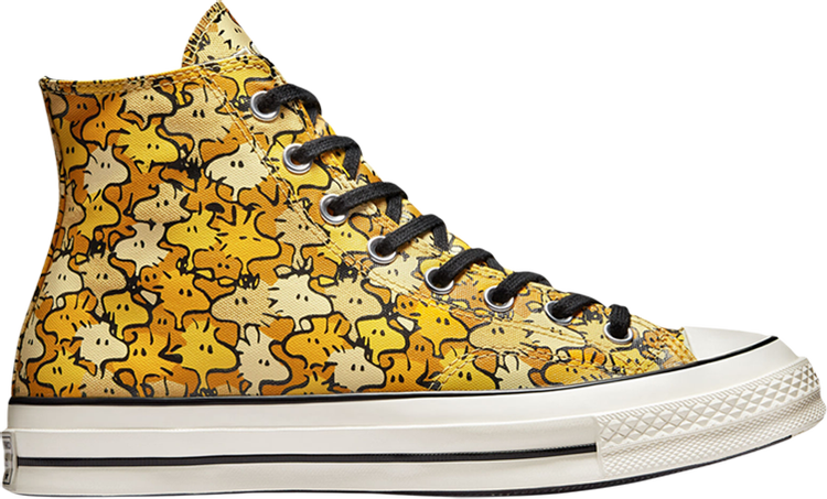 Converse Peanuts x Chuck 70 High Woodstock Camo Sneakers, Yellow