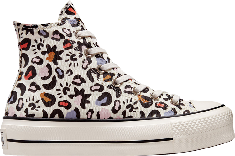 Converse Wmns Chuck Taylor All Star Platform High Mystic World Sneakers - Multi Leopard, Cream