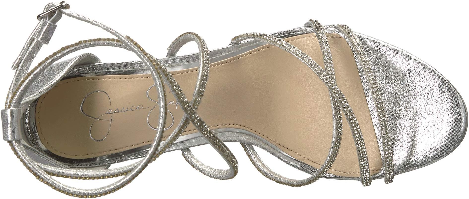 Jaeya Jessica Simpson Sandals in Platinum Shimmer Sand Fabric