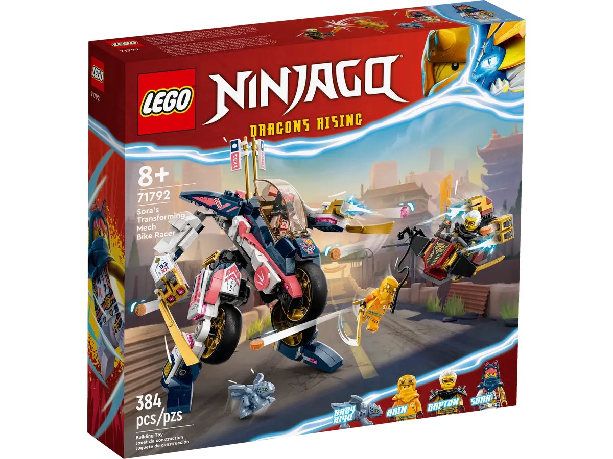 Lego Ninjago Sora's Transforming Mech Bike Racer 71792, 384 pieces