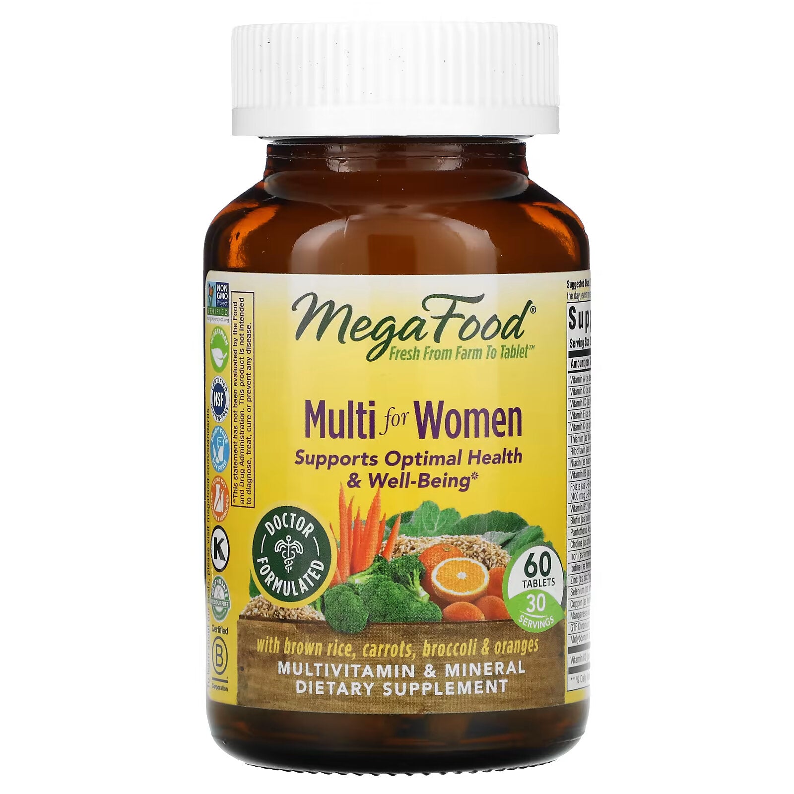 MegaFood, complex of vitamins and microelements for women, 60 tablets