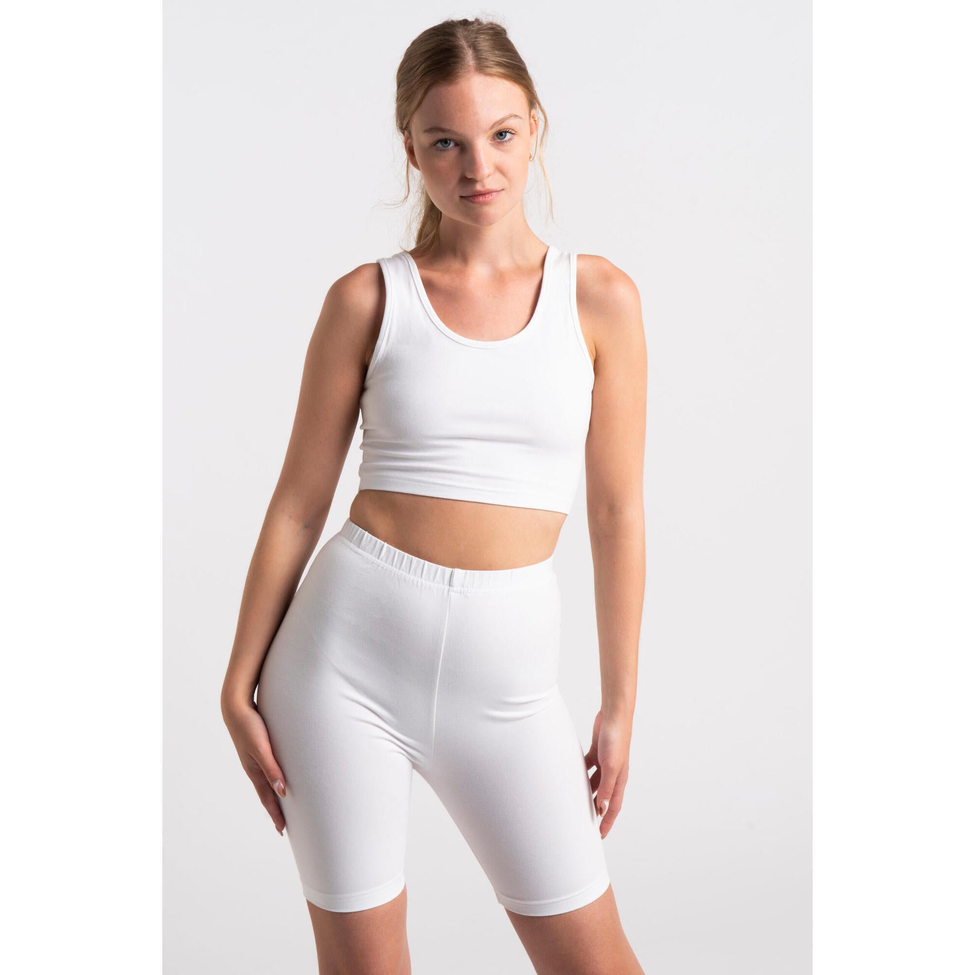 Body Crop Top Tank Fitness - Women - White AESTHETIC WOLF, white