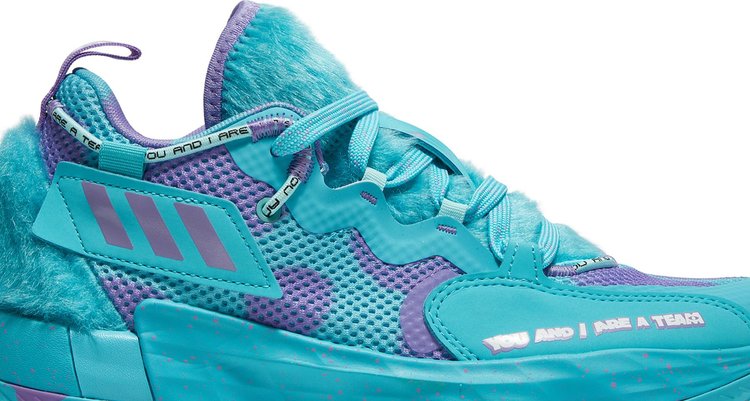 حذاء رياضي Adidas Monsters Inc. x Dame 7 EXTPLY Big Kid 'Sulley'، باللون الأزرق