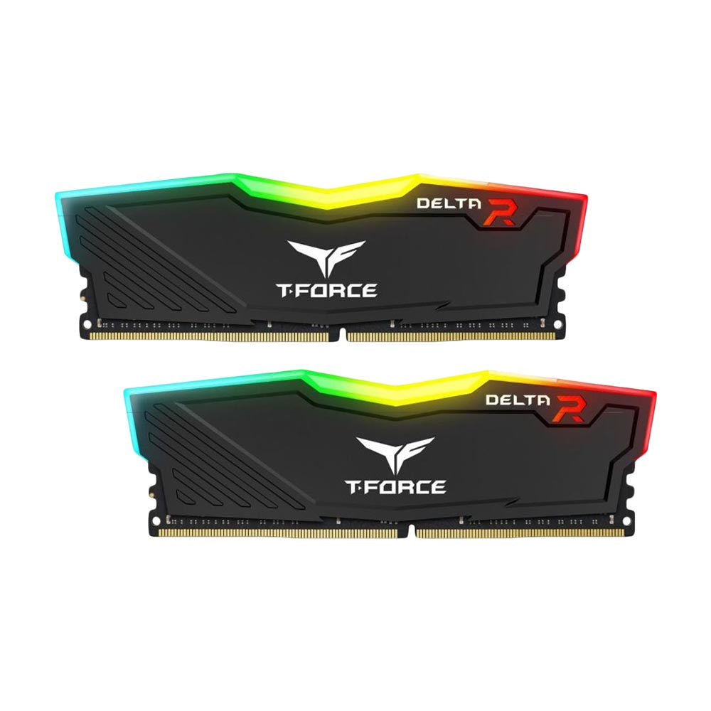 مجموعة RAM Team T-Force Delta RGB سعة 16 جيجابايت (2x8)، ذاكرة DIMM DDR4، 3600 ميجاهرتز، TF3D416G3600HC18JDC01