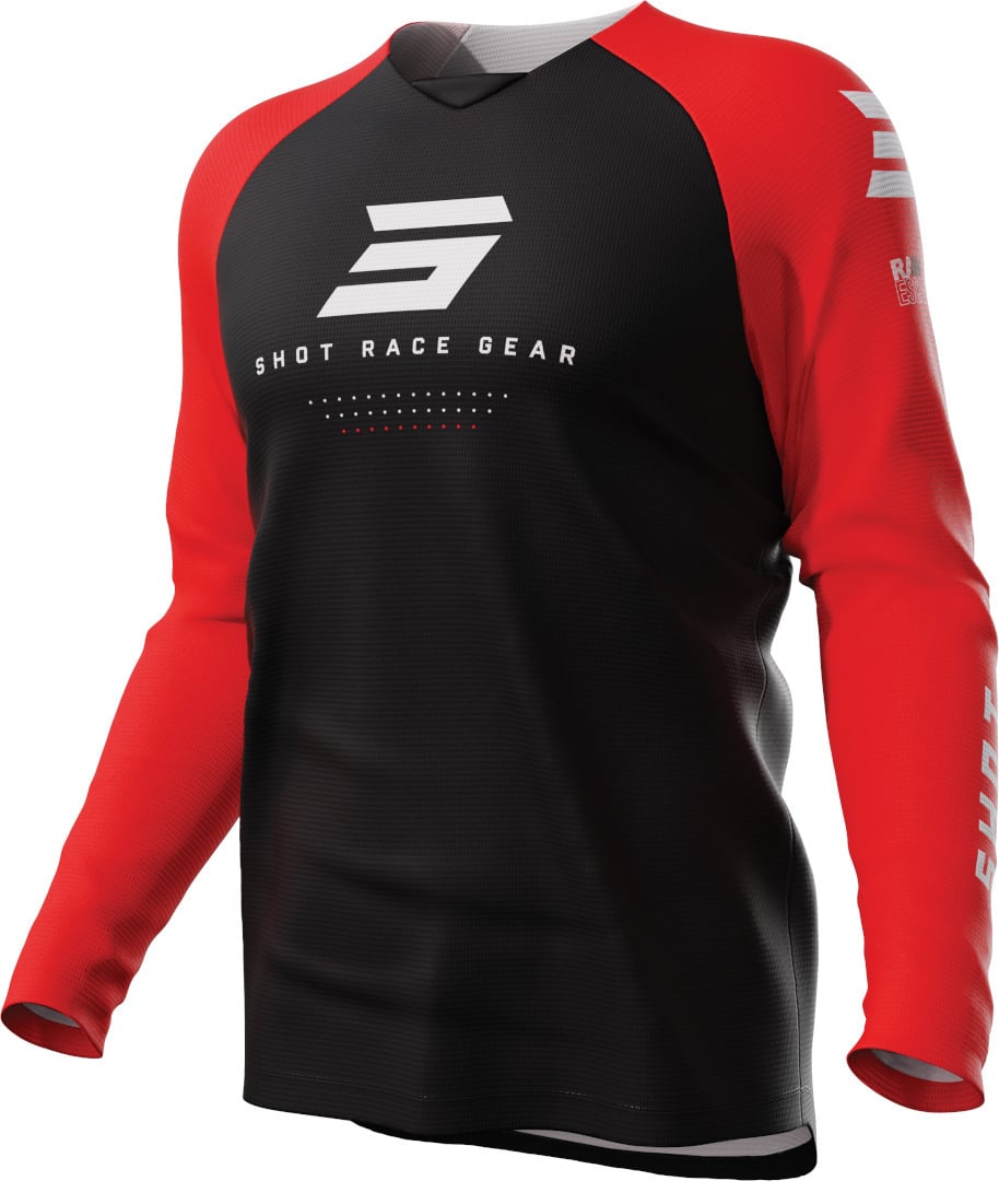 Shot Raw Escape Motocross Jersey, Black/Red