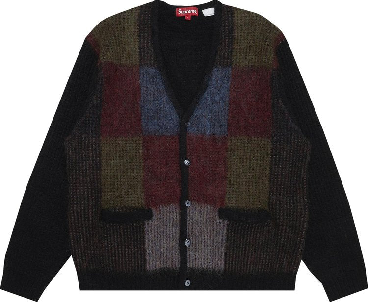 Supreme Brushed Grid Cardigan 'Black', black