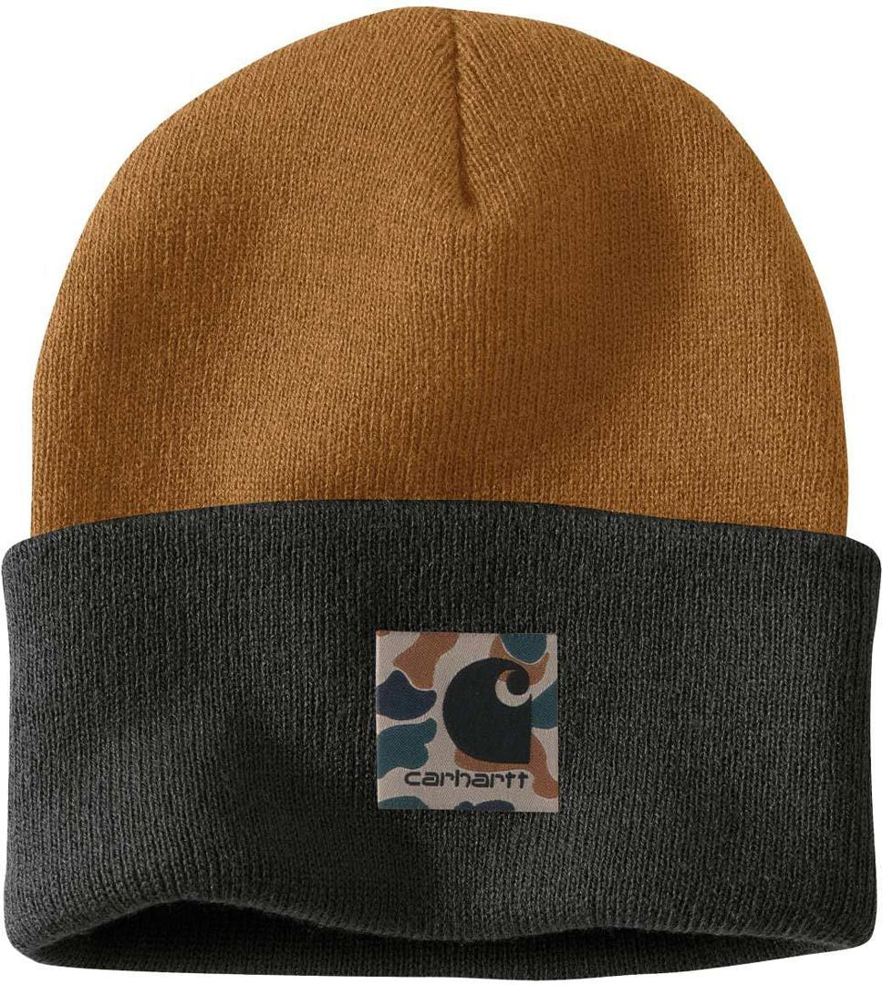 Carhartt Knit Camo Patch Hat, Brown/Green