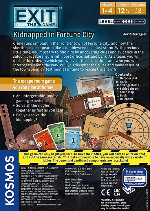 لعبة الطاولة Exit: Kidnapped in Thames &amp; Kosmos Exit: Kidnapped in Fortune City