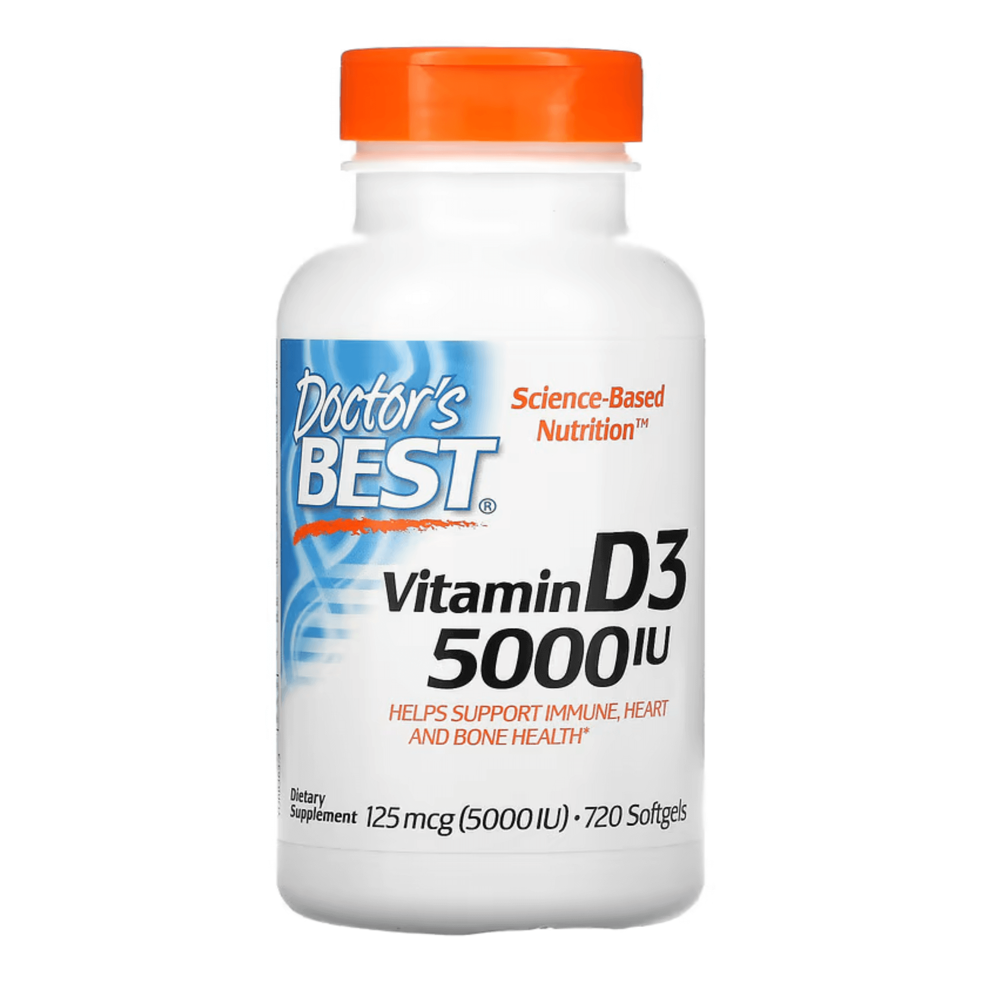 Vitamin D3 Doctor's Best, 125 mcg (5000 IU), 720 capsules