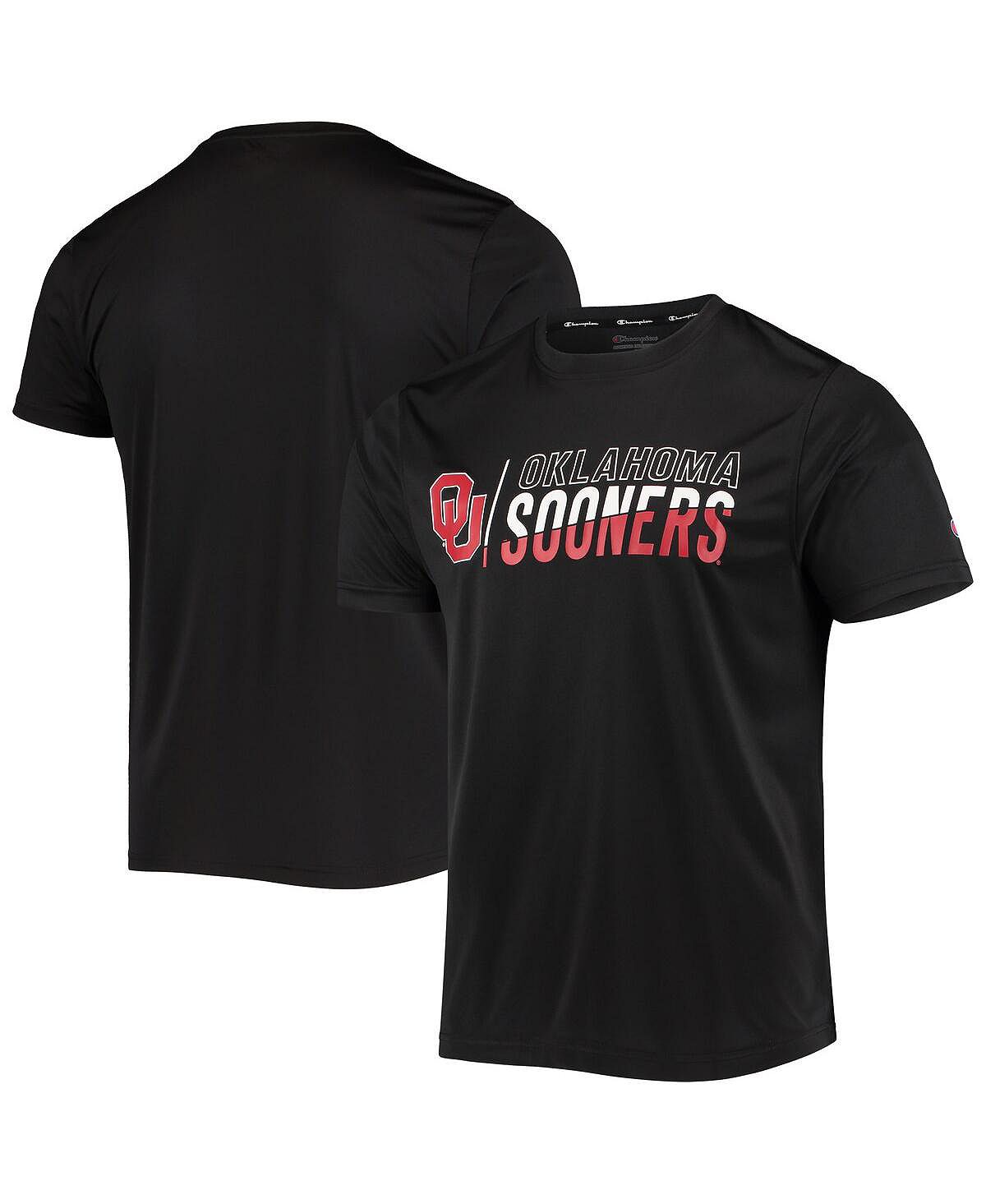 Oklahoma Sooners Slash Stack Champion Men's Black T-Shirt, Black