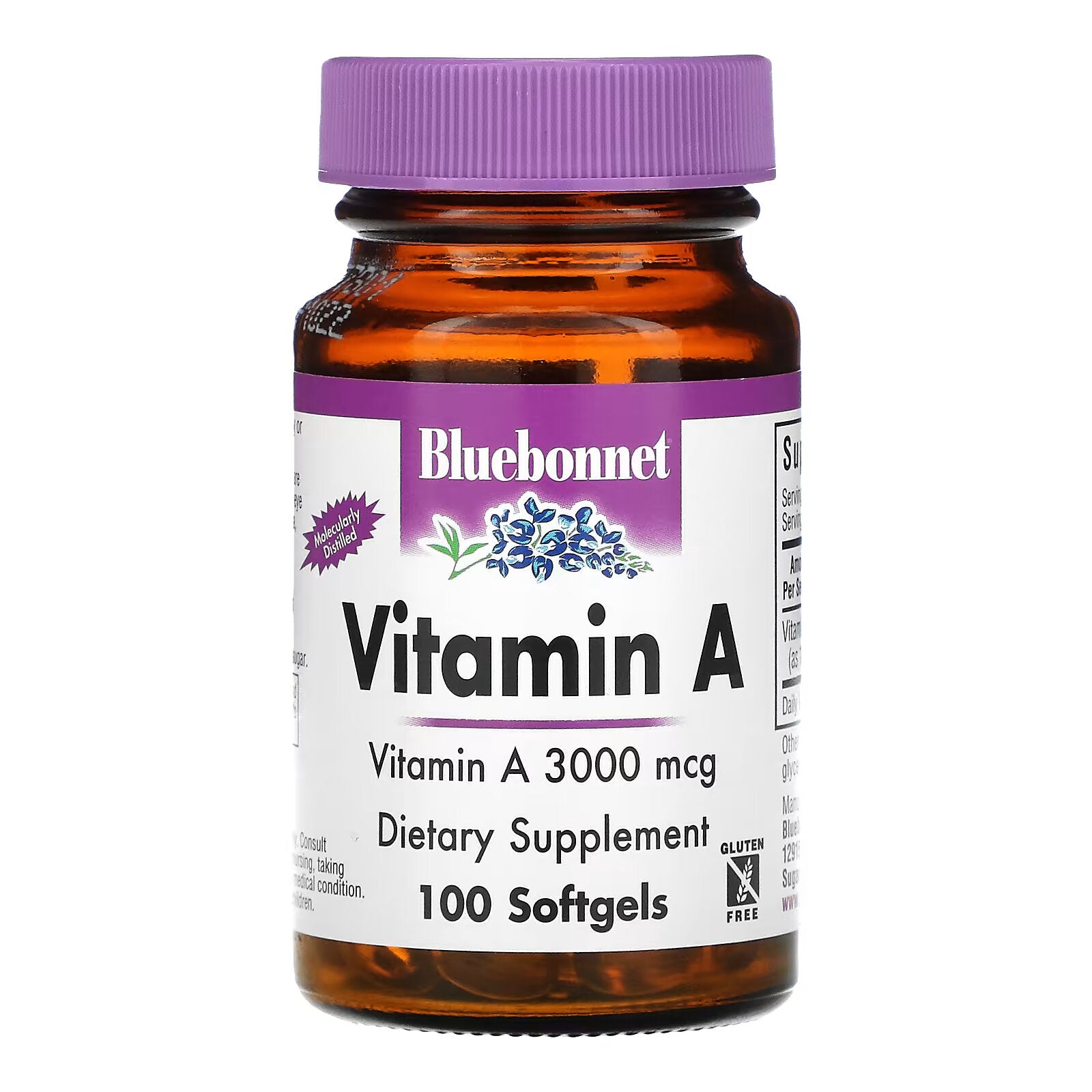 Bluebonnet Nutrition, Vitamin A, 3000 mcg, 100 Capsules