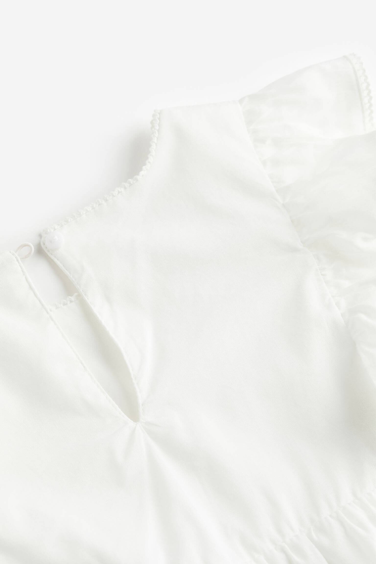 H&M Flounced Lace-detail dress, white