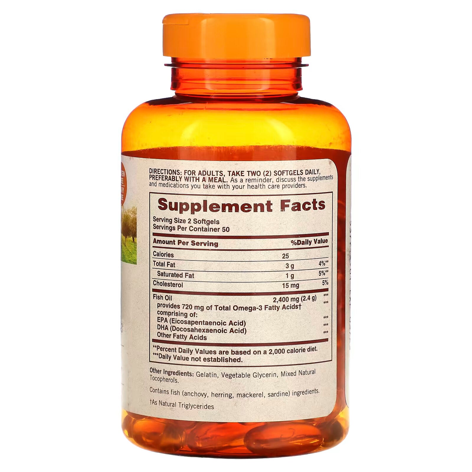 Sundown Naturals, Fish Oil, 1200 mg, 100 Softgels