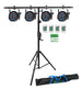 (4) Rockville BATTERY PAR 50 Rechargeable LED DMX DJ Wash + Crank Stand (4) BATTERY PAR 50+RVCS2+RCS52