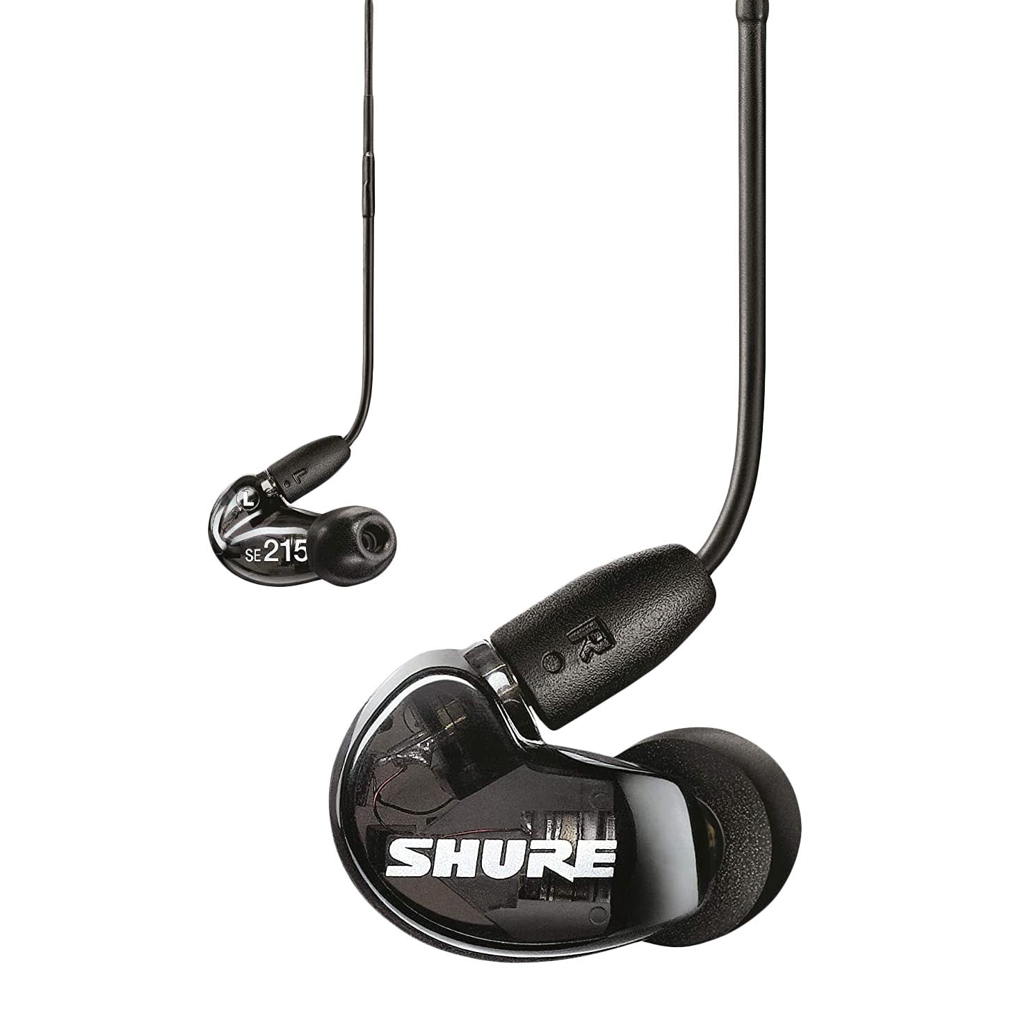 سماعات أذن Shure SE215 RMCE-UNI مع ميكروفون عن بعد، لون أسود