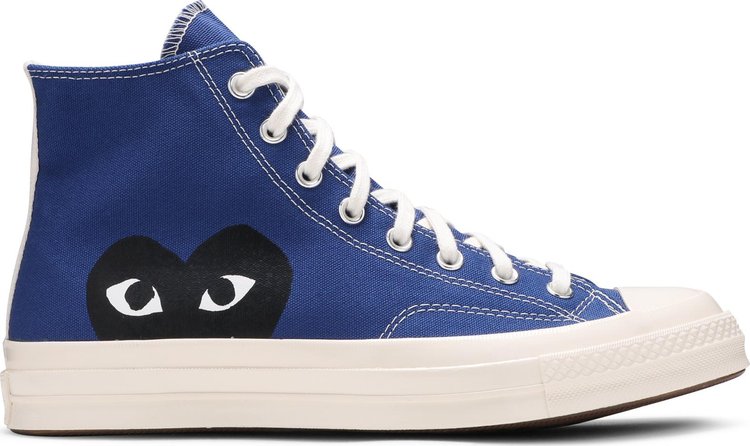 حذاء رياضي Converse Comme des Garçons PLAY x Chuck 70 High Blue Quartz باللون الأزرق