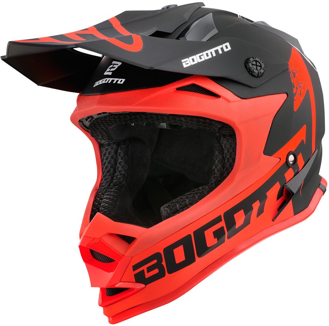 Motocross helmet Bogotto V321 Soulcatcher with logo, red/black