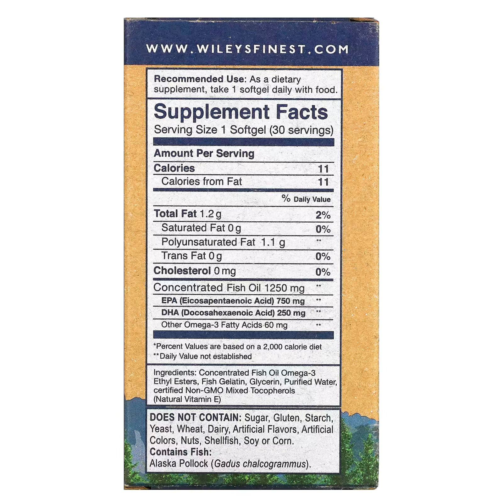 Wiley's Finest, Wild Alaskan Fish Oil, Peak EPA, 1000 mg, 30 Fish Capsules