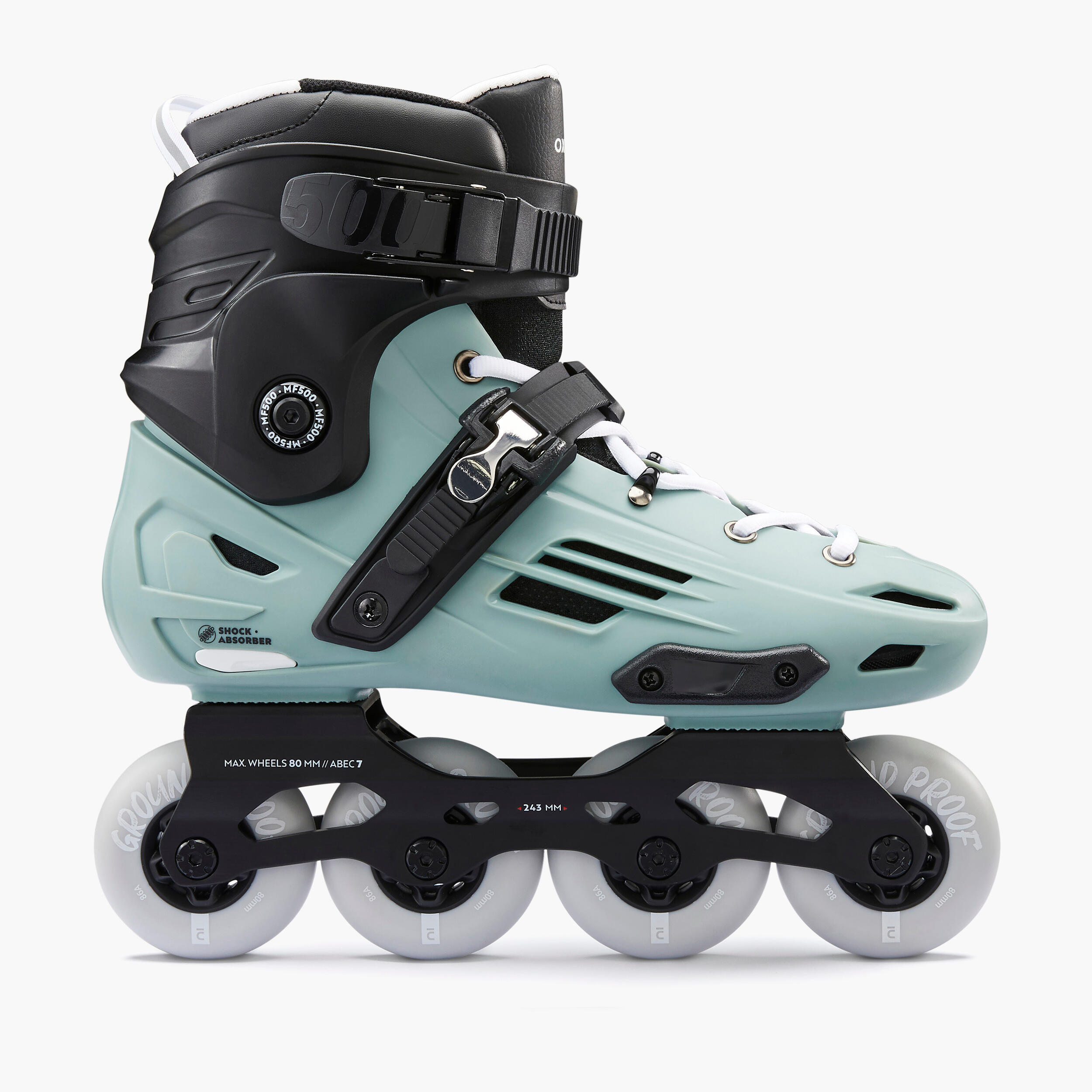 Roller skates Freeride MF500 Greylo adult OXELO, light gray