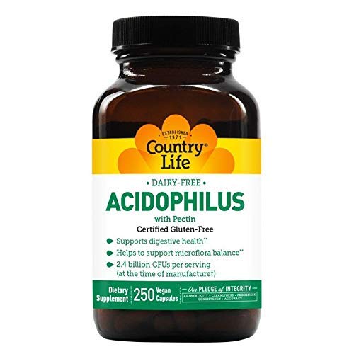 Country Life, Acidophilus, Lactobacillus Supplement with Pectin 250 كبسولة نباتية